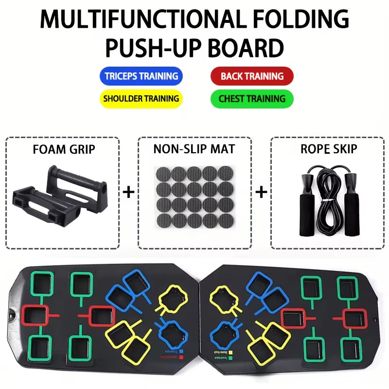 Multifunctional Folding Push Up Board Set Bracket Abdominal Muscle Training Equipment Portable Push Up Board Exercise Training