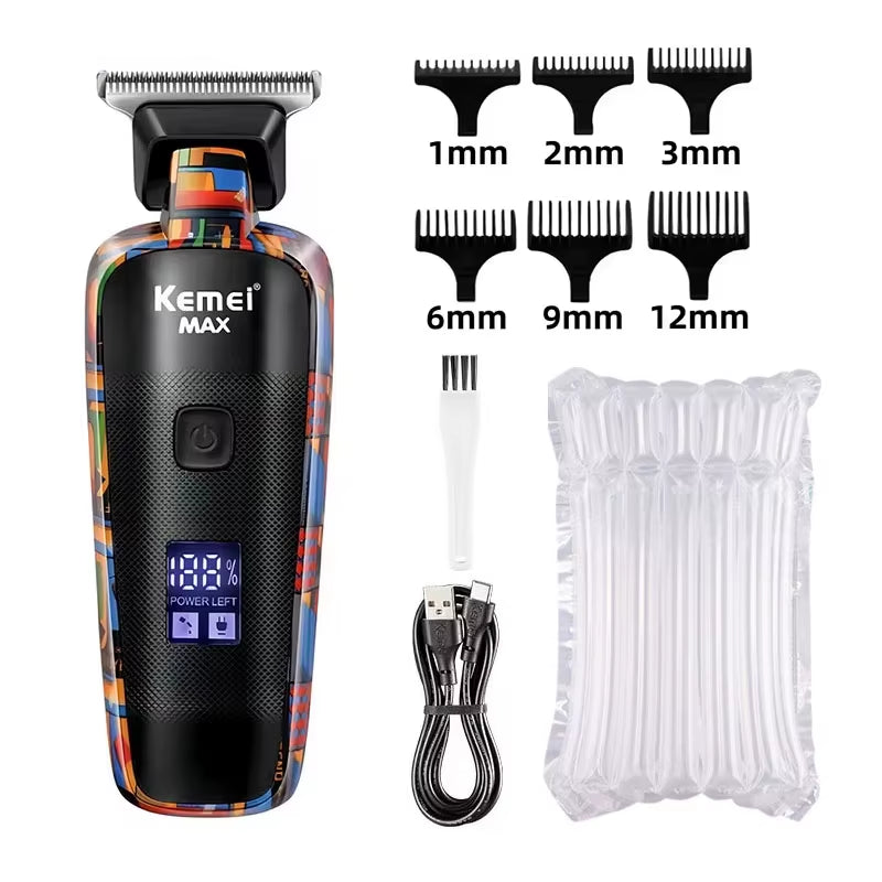 Rechargeable Graffiti Pattern Electric Hair Clipper Professional Barber Trimmer Man Shaver Km-MAX2092 KM-MAX5090 KM-RS7098
