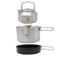 Stainless Steel Camping Cookware Set Kettle Pot Pan - Outdoor Cooking Essentials for 2-3 Person