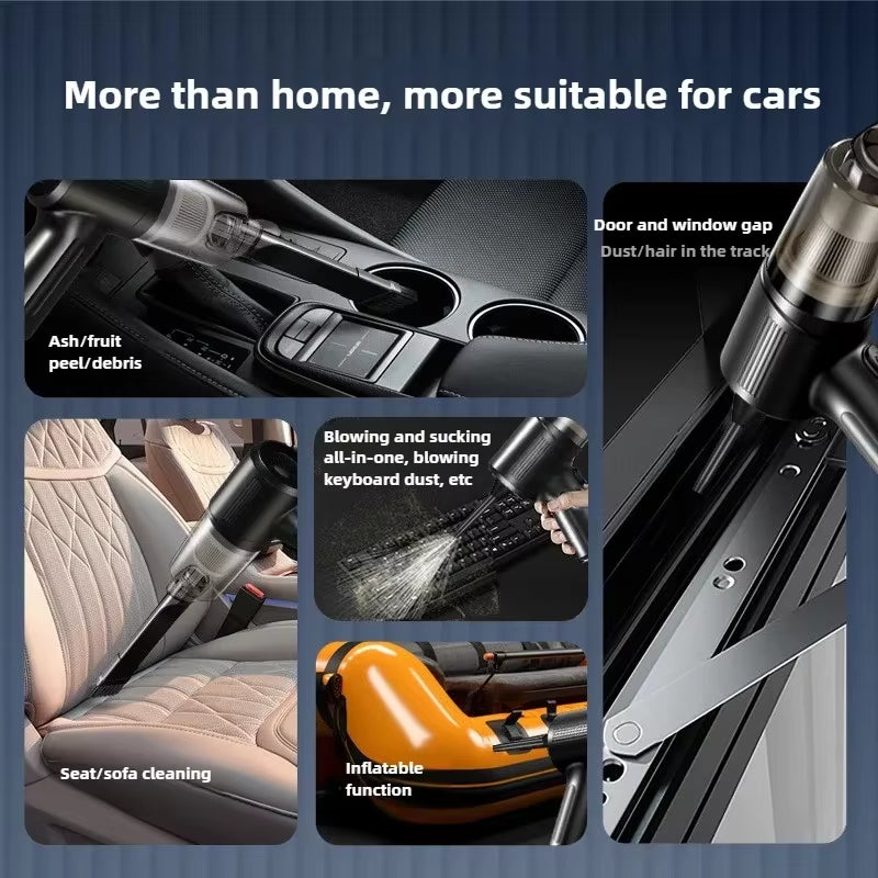 Car Vacuum Cleaner Multifunctional Mini Wireless Portable High-power Suction and Blowing Integrated Cleaning Appliance