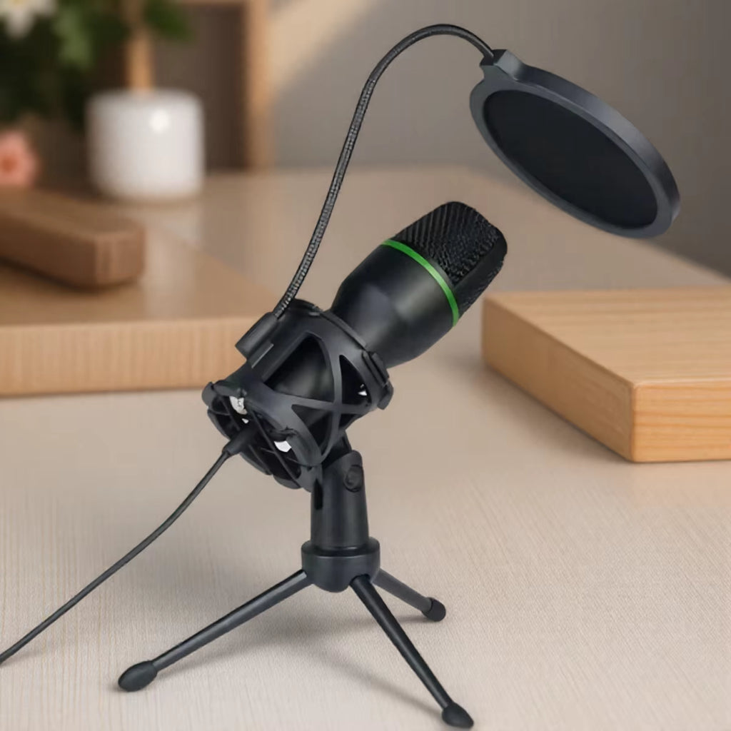 RGB Lighting Microphone Kit with Tripod Stand Professional Condenser Mic for Streaming YouTube Podcasts and Recording