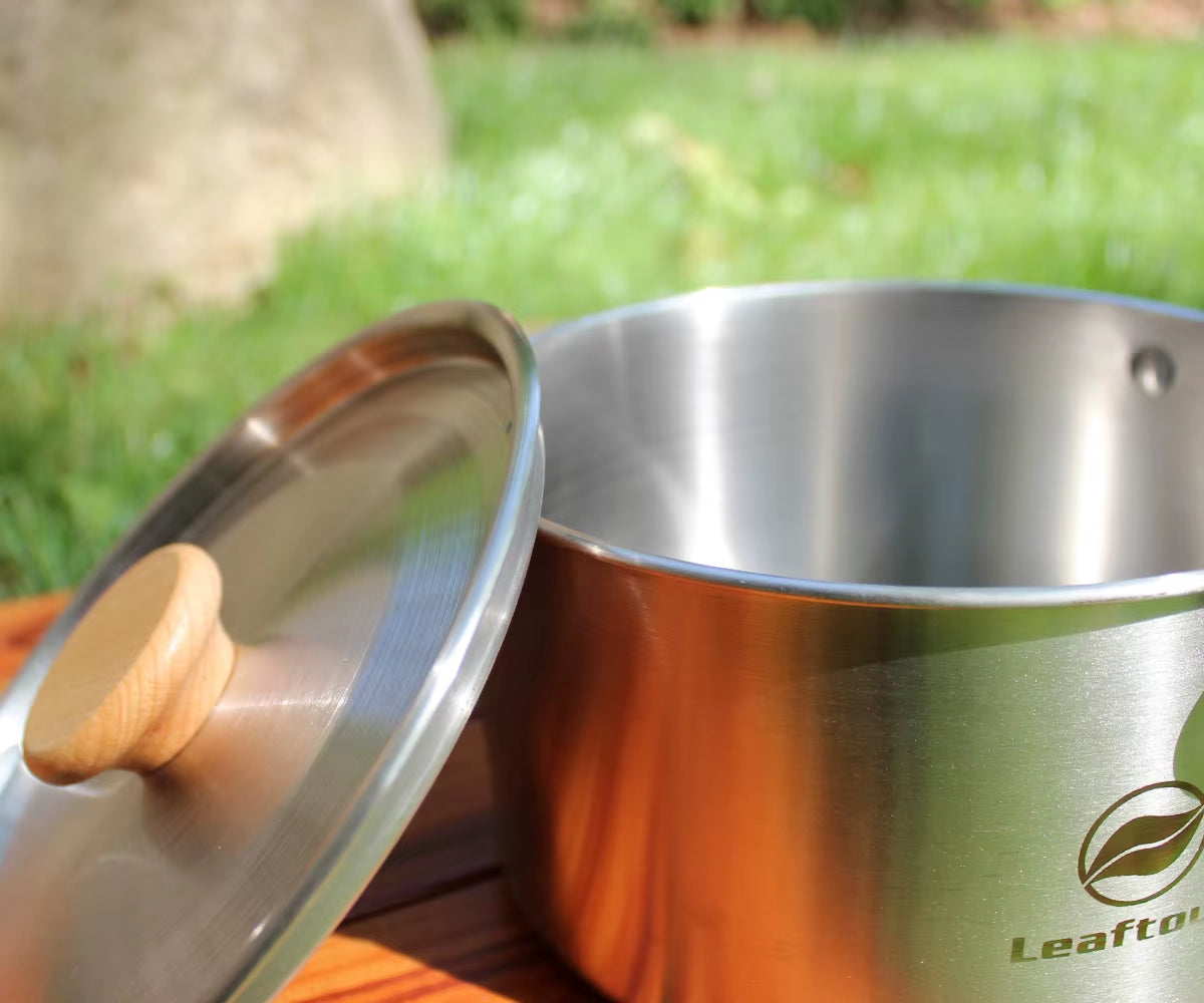 Stainless Steel Camping Cookware Set Kettle Pot Pan - Outdoor Cooking Essentials for 2-3 Person