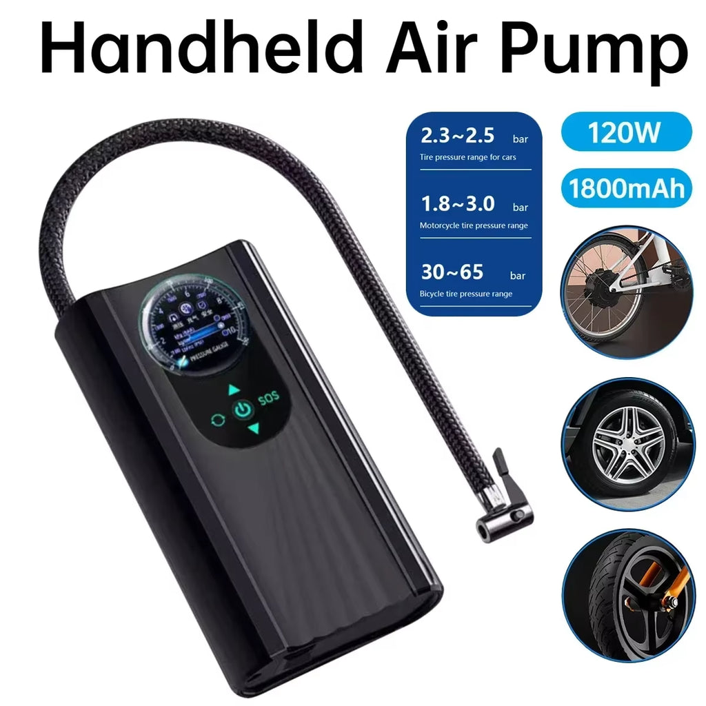 12V Car Tire Inflator Pump High Precision Mini Pump Quick Inflating Electronic Inflatable Pump For Motorcycle Car Bike