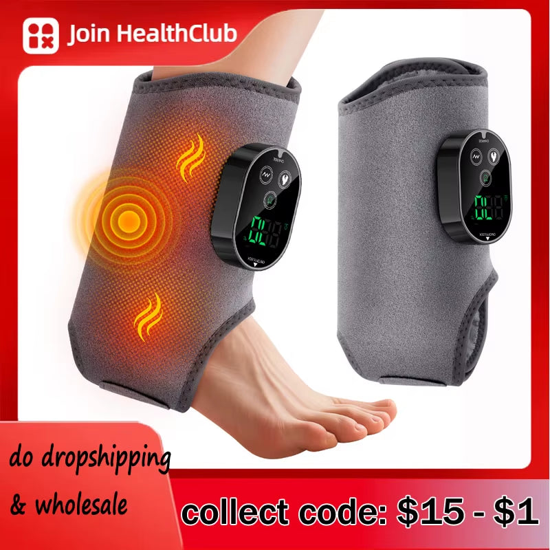 Electric Corless Heating Foot Ankle Massager Protector Winter 6 Heating Levels 3 Vibration Modes Elbow Relax Muscles Recharge