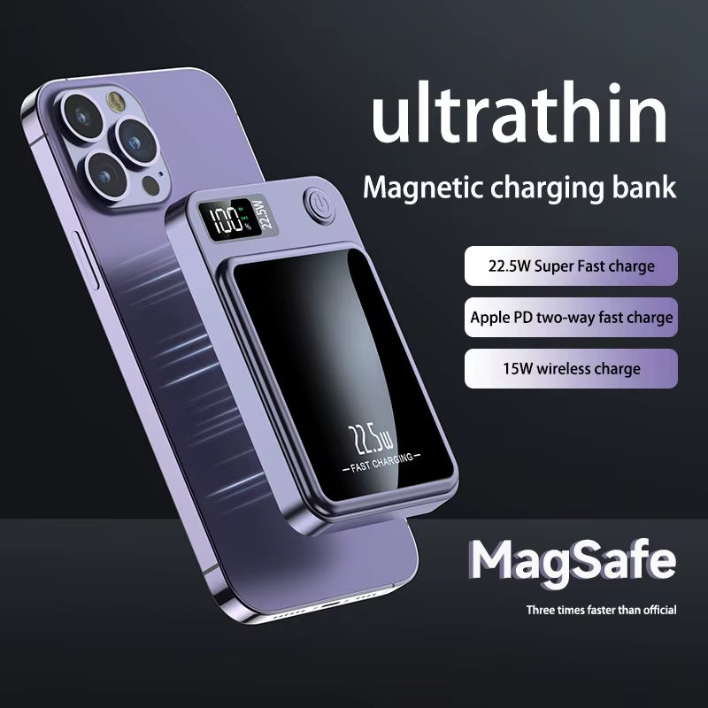 Magnetic Wireless Power Bank 20000mAh 22.5W Fast Charging External Battery for Samsung iPhone for Airplane Travel Powerbank 2025