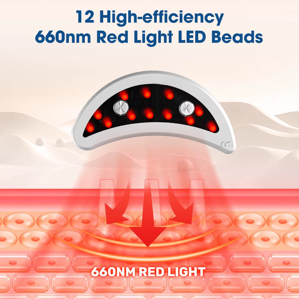 660nm Red Light Eye Massager with EMS Anti-Aging Eye Care Device Reduce Bags & Dark Circles Portable Eye Rejuvenation Pads