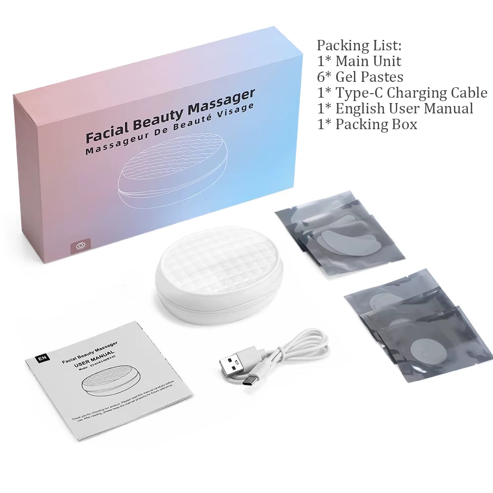 660nm Red Light Eye Massager with EMS Anti-Aging Eye Care Device Reduce Bags & Dark Circles Portable Eye Rejuvenation Pads