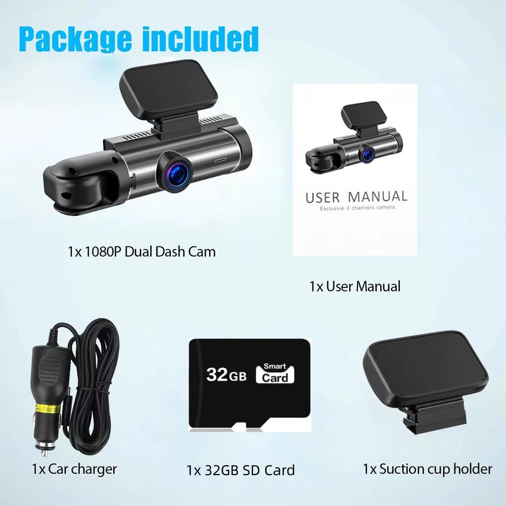1080P dual camera,Dash Cam for cars,Front And Inside,car camera with IR Night Vision,Loop Recording,wide angle Car DVR