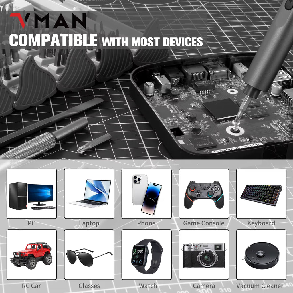 138 in 1 Electric Precision Cordless Screwdriver set Magnetic Bits Laptop PC iPhone Glasses Repair Tool Multifunction Kit