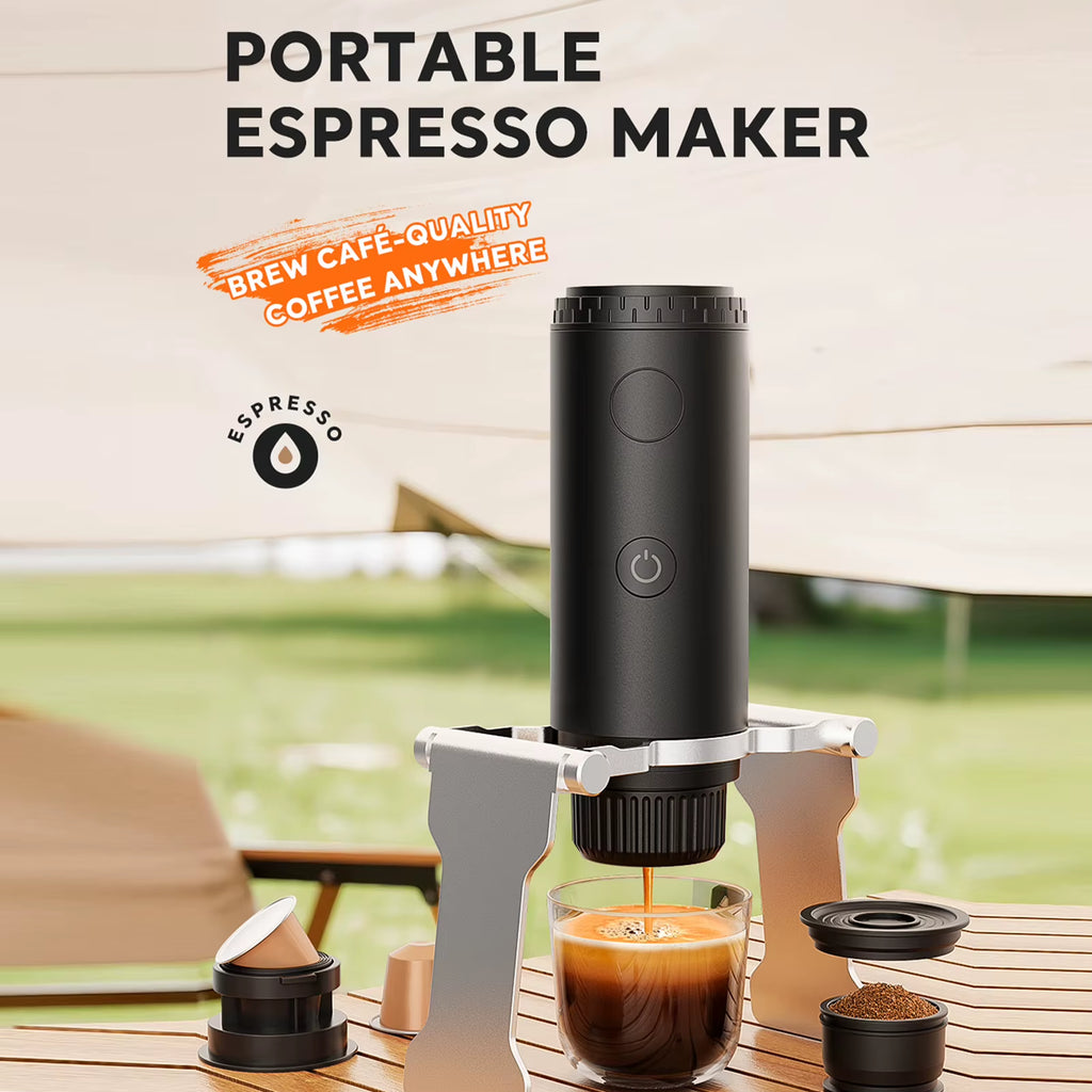 Portable Coffee Maker USB Rechargeable Electric Coffee Machine Capsule and Powder with 20 Bar Pressure for Home Office Travel