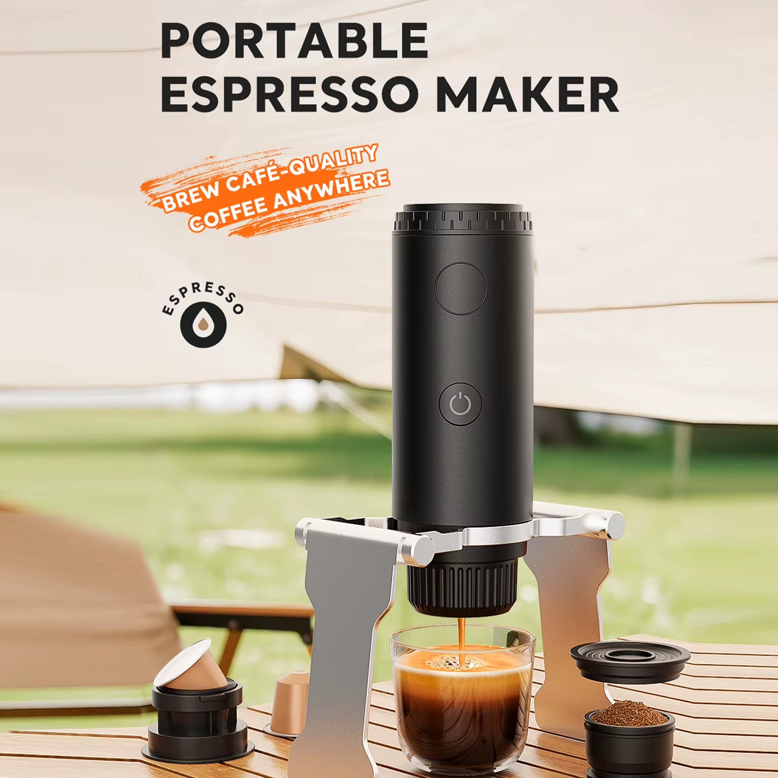 Portable Coffee Maker USB Rechargeable Electric Coffee Machine Capsule and Powder with 20 Bar Pressure for Home Office Travel