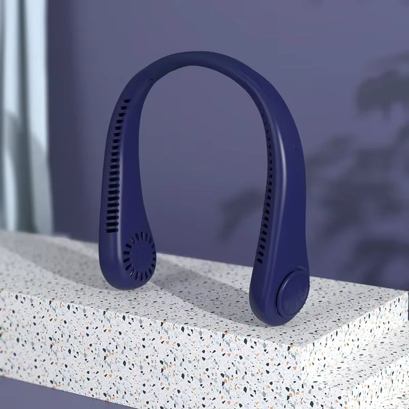 5-Speed Digital Display Neck Fan Portable Air Cooler USB Rechargeable Silent Outdoor Fan With LED Screen For Gym Office Travel