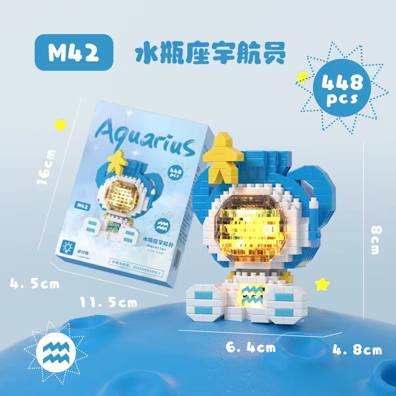 Cute Demon Twelve Constellations Astronaut Building Blocks Pisces Capricornus Model Sagittarius Mini Brick Libra Toys For Gift