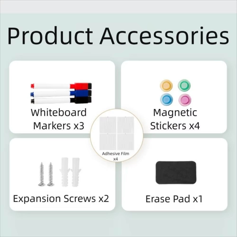 with 3 Markers & 4 Magnets Dry Erase Board Wall Mounted 16" X 12" Whiteboard Small Double-Sided Graffiti Drawing Board