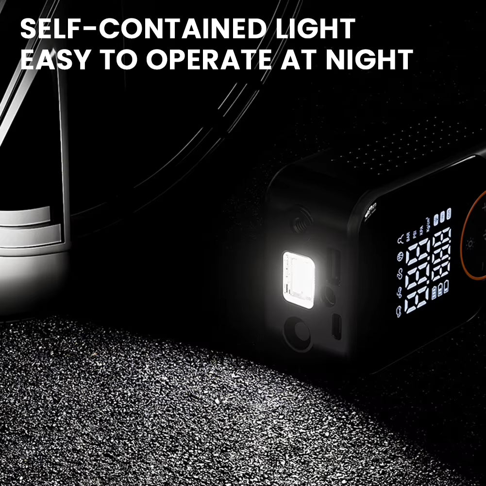 150PSI Portable Car Air Pump Wireless Inflation Pump with Tire Pressure Detection USB Type-C Charging for Car Motorcycle Bicycle