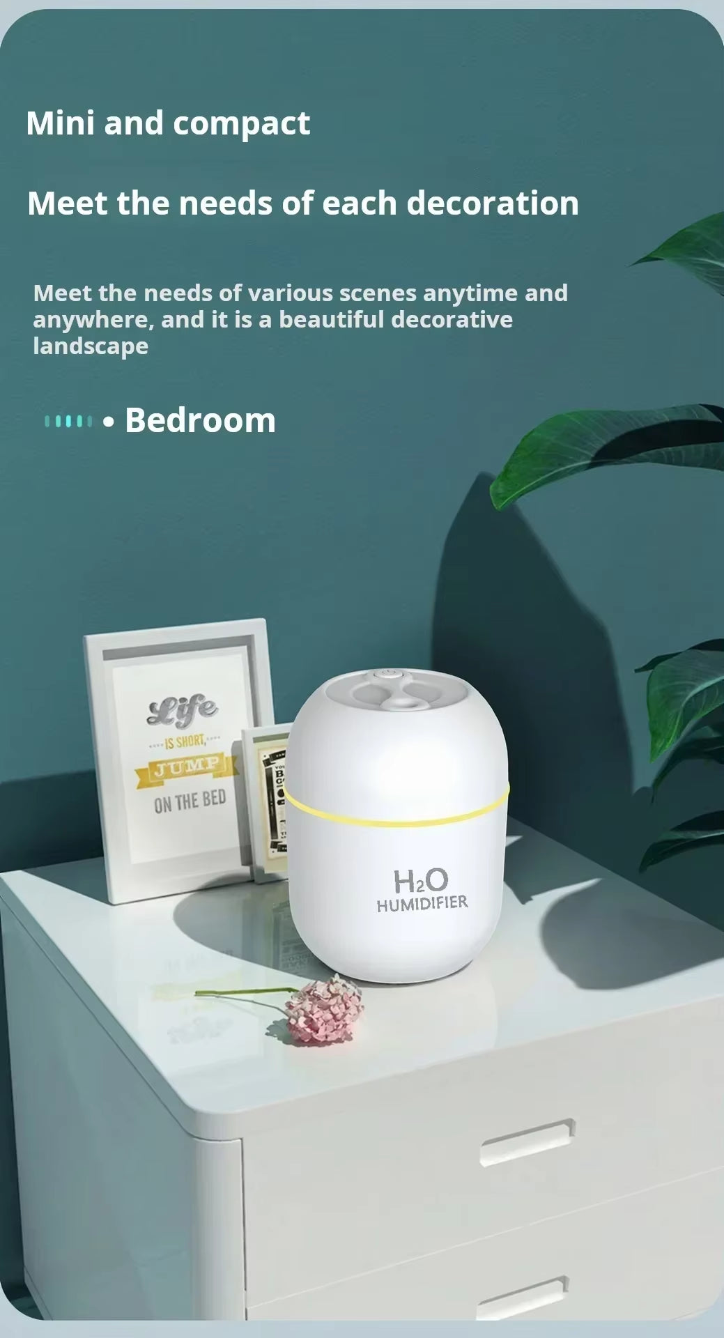 Mini USB Portable Air Humidifier with Colorful Atmosphere Light New Model Cross-Border Popular Small Air Humidifier for Office