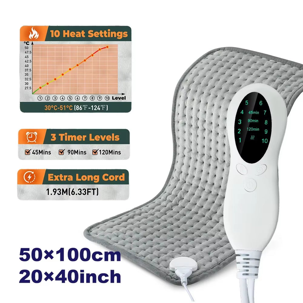 Electric Heating Pad Blanket Office Home For Shoulder Neck Back Spine Leg Winter Warm Camping Sheet 110V 220V Washable 50*100cm