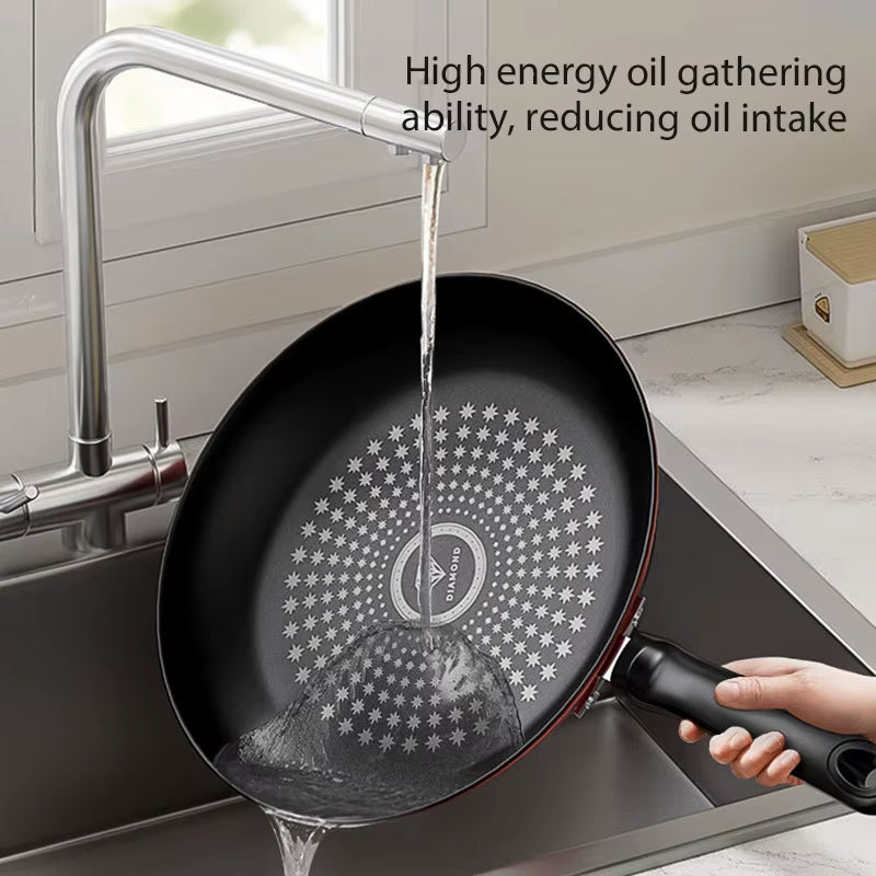 New Crystal Diamond Non-Stick Pan Multi-functional Frying Pan Iron Easy to Clean Kitchen Cookware Gas Induction Cooker