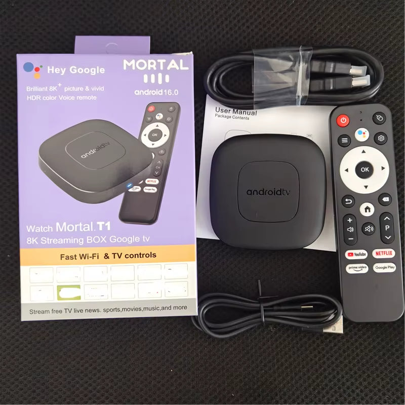 Factory Mortal T1 Android 13.0 OS Smart TV Box Allwinner H313 2GB 16GB Google Assistant Voice Remote Set Top Box PK X96Q MXQ PRO