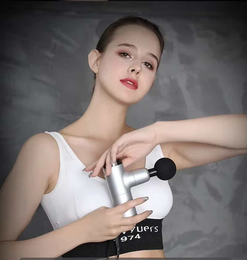 Mini Massage Gun Portable Fascia Gun Vibrating Percussion Pistol Massager for Deep Tissue Muscles Body Relaxation Fitness Device