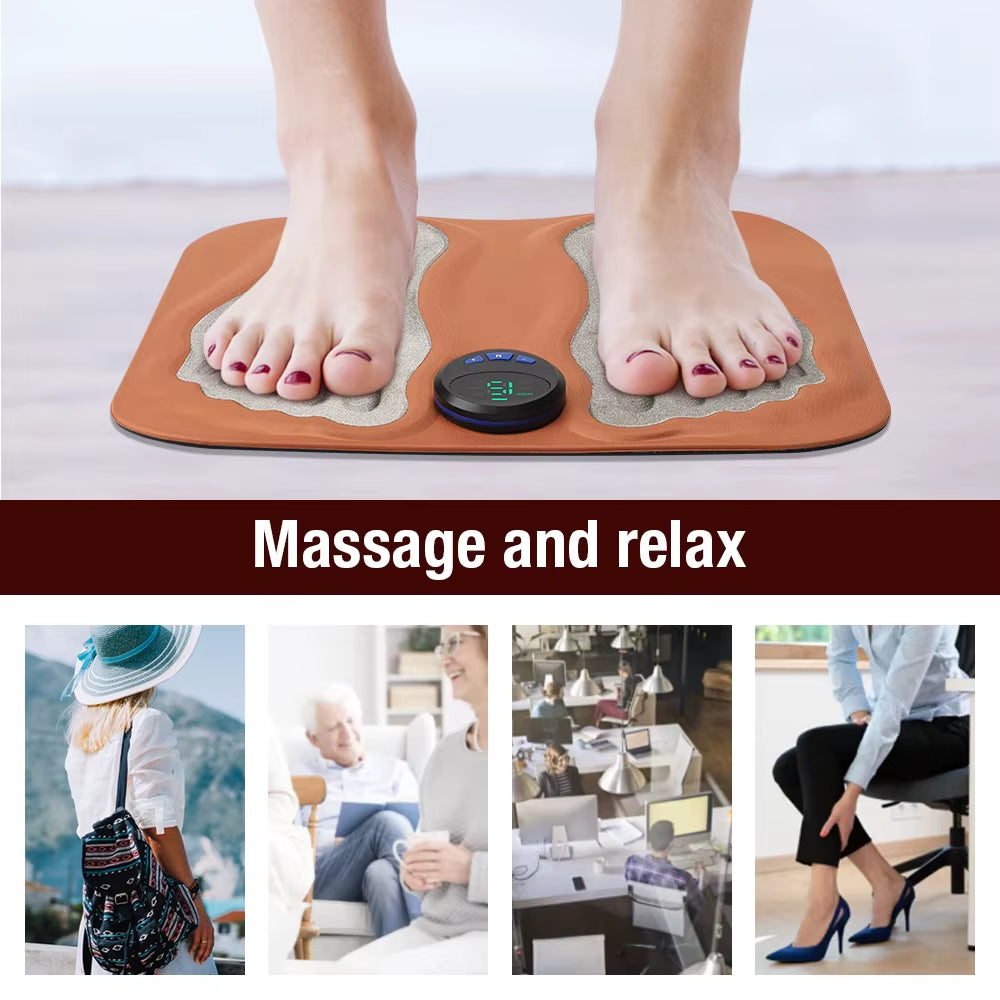 3D Smart Foot Massage Pad Feet Massager 6 Modes 15 LevelsImprove Blood Circulation Relax Muscles Slim Legs USB Charging
