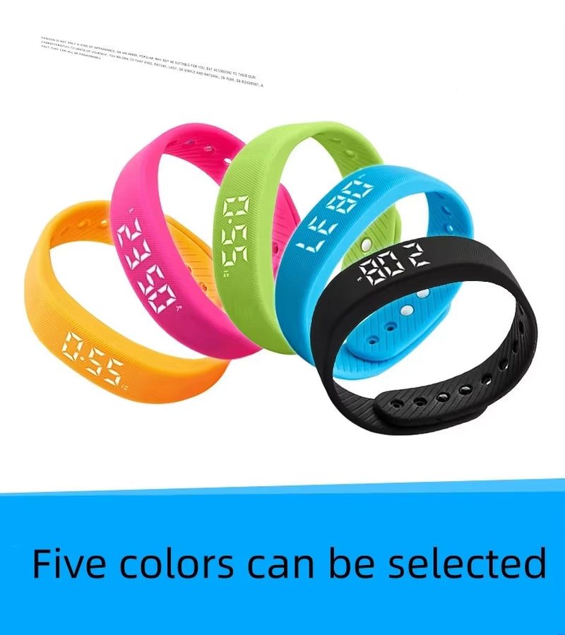 LED Digital Smart Bracelet Vibrating Alarm Clock Waterproof Clock Smart Bracelet with Running Pedometer Monitoring Smart Bracele