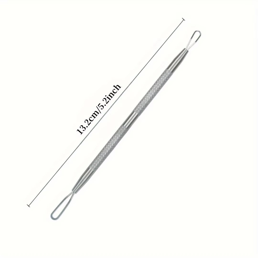 Stainless Steel Blackhead Remover Tool,Blemish Extractor - Professional Facial Skin Care Implement for All Skin Types - Portable