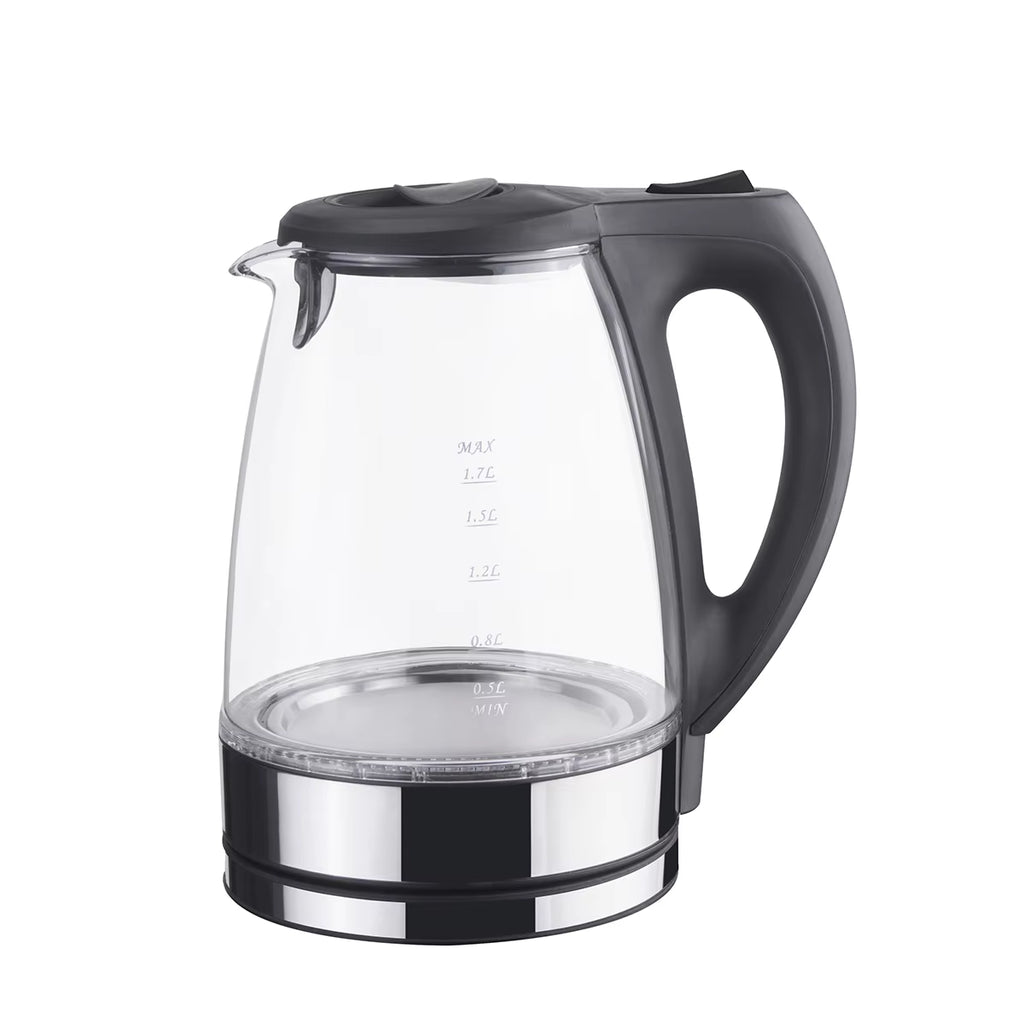 Pcs Blue Light Electric Glass Kettle With Auto Shut Off Function Stay Cool Handle Water Level Indicator Safety Boil Dry
