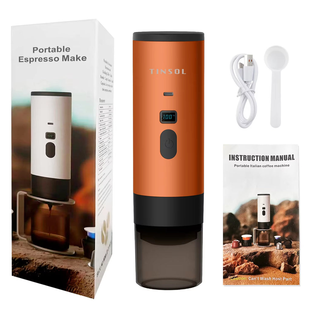 Portable Capsule Coffee Maker electric coffee machine suitable for cordless heated coffee in cars and home camping