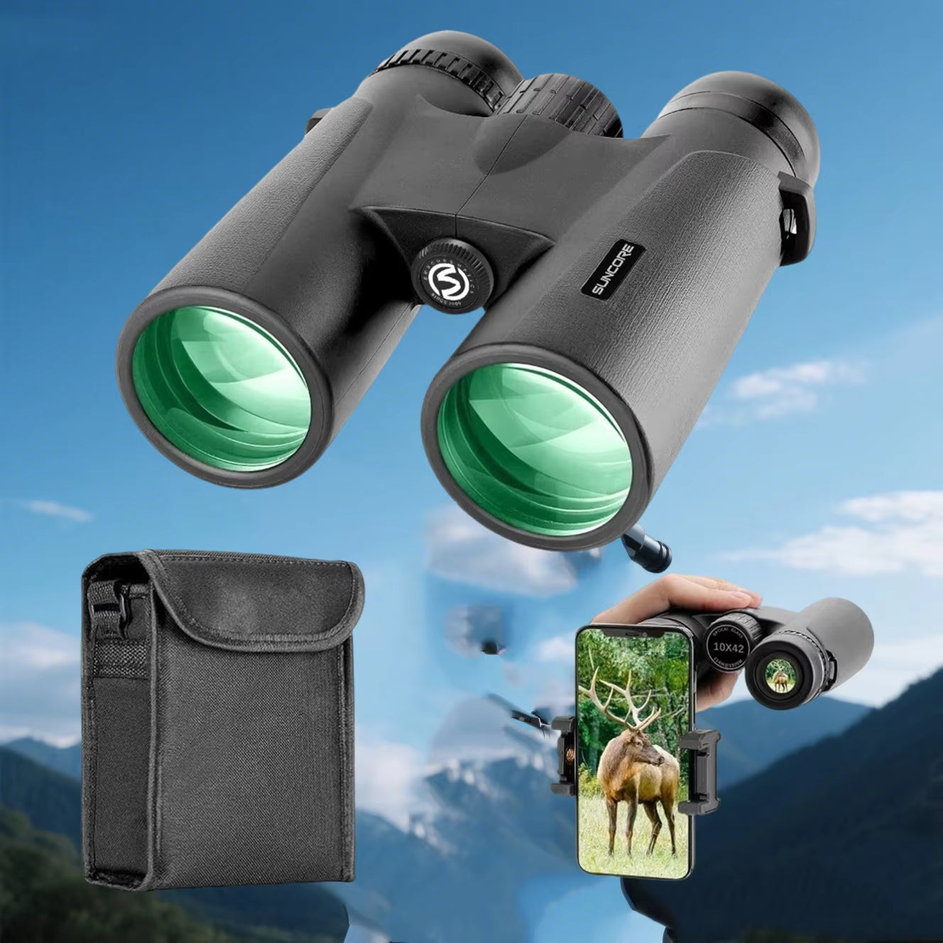 10×42High cost-performance binoculars for adults,BAK4,HD professional,for bird watching,travel,stargazing,hunting,concerts