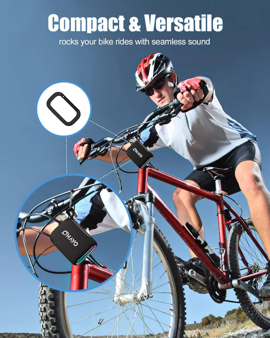 Bluetooth Speaker Small Music Box Bluetooth 5.3 with RGB Light, Outdoor Portable Speaker with 24H Battery, IPX7 Waterproof