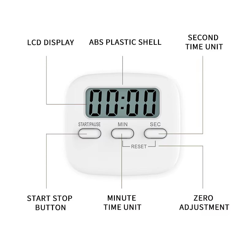 LCD Digital Screen Kitchen Timer Magnetic Cooking Countdown Alarm Sleep Stopwatch Temporizador Clock Home Multifunctional Tools