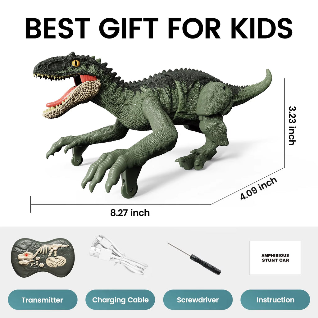 Remote Control Dinosaur Toys for Kids, 2.4GHz Robot Walking Dinosaur Toys, Simulation Velociraptor, Gifts for Boys 3-5