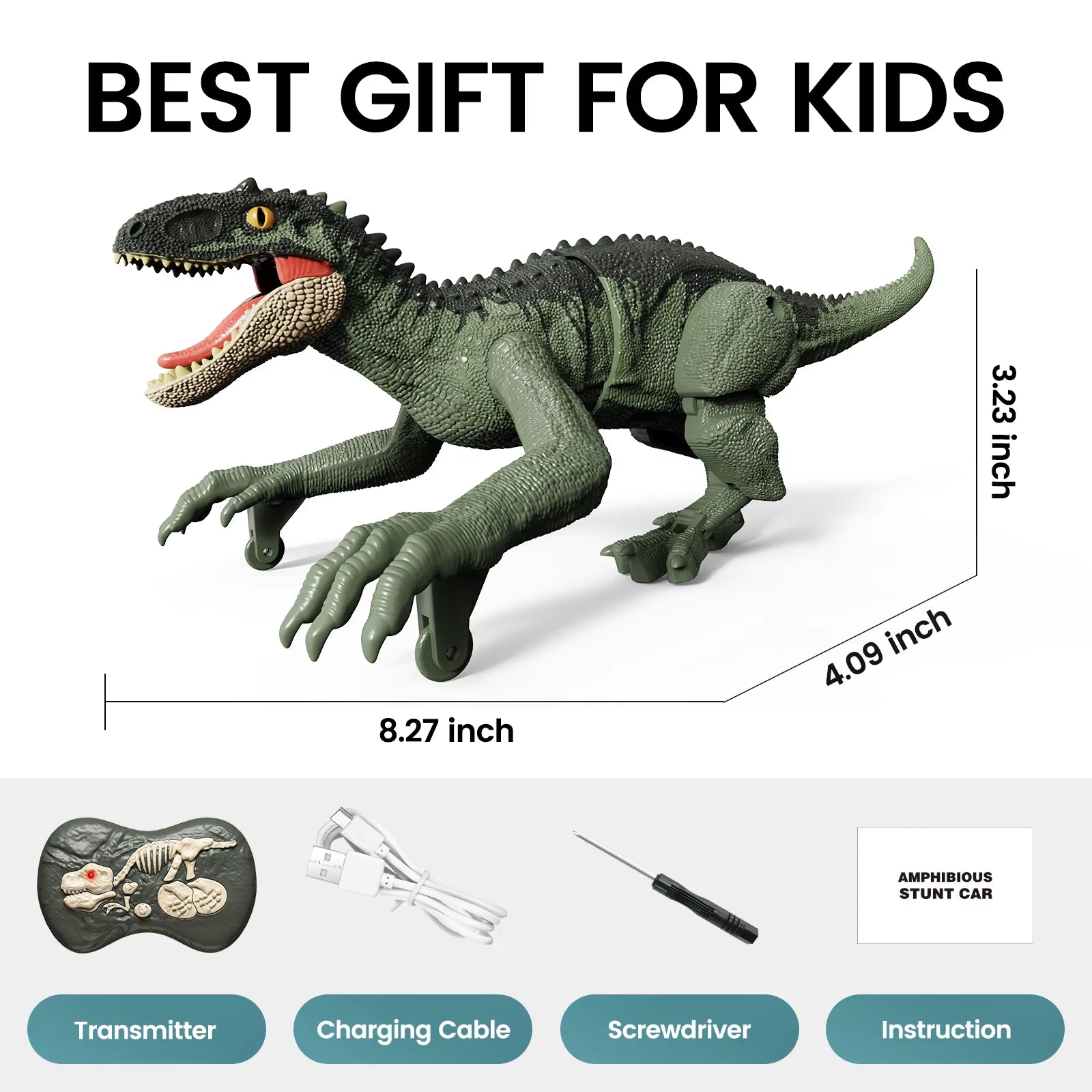 Remote Control Dinosaur Toys for Kids, 2.4GHz Robot Walking Dinosaur Toys, Simulation Velociraptor, Gifts for Boys 3-5