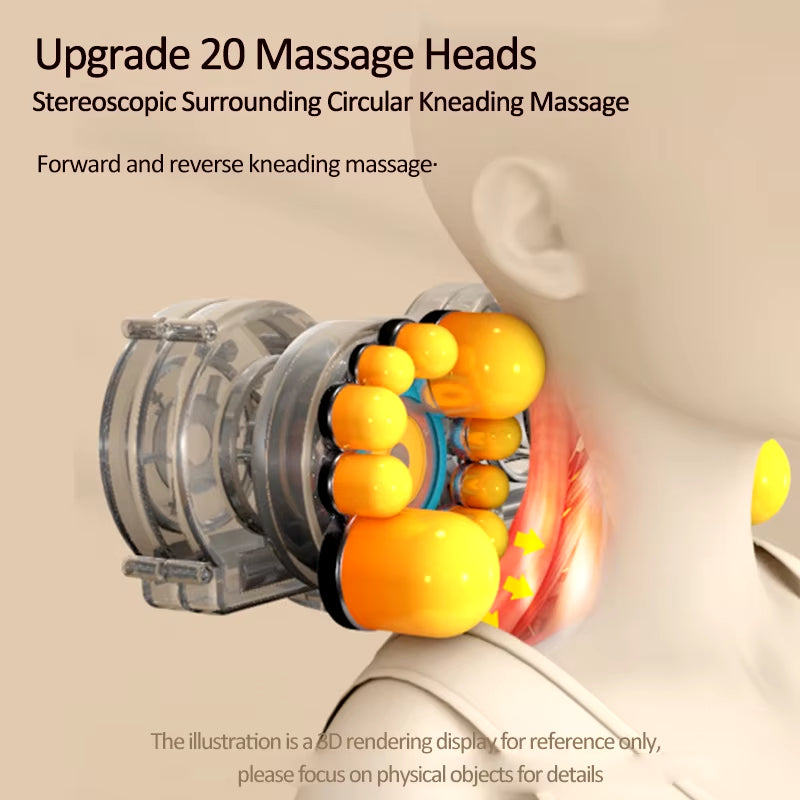 Neck Massage Pillow Cervical Massager Waist Back Shoulder Shiatsu Kneaded Multifunctional Hot Compress Relaxation Gift