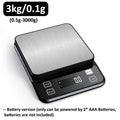 3/5/10kg 0.1g Digital Electronic Kitchen Scale LCD Display Fully Waterproof Stainless Steel Measuring Weighing Baking Tool