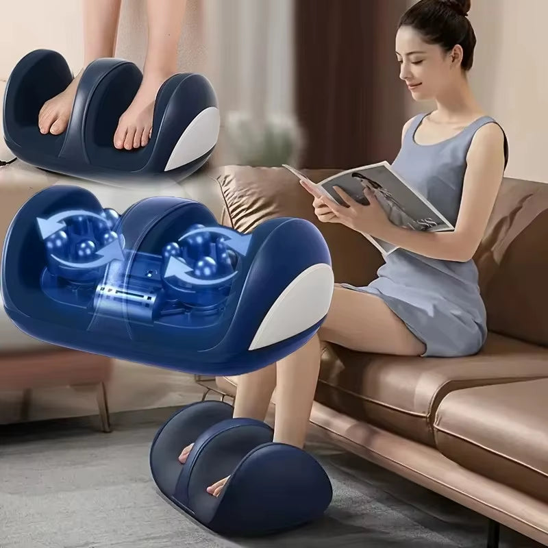 Super Big Electric Foot Leg Massager Deep Tissue Shiatsu Kneading Relax Heated Roller Calf Relieve Stress Care Foot Machine Tool