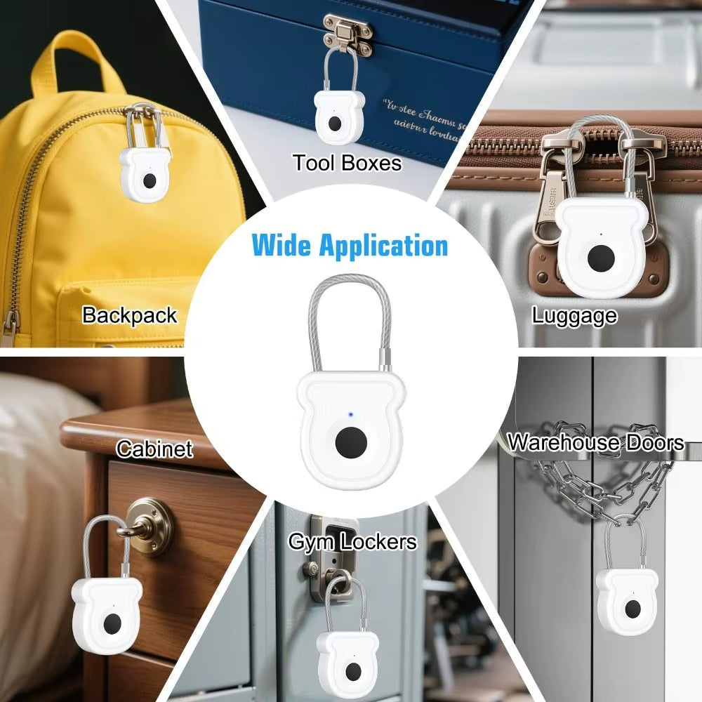 Smart Waterproof Smart Padlock 0.5sec Unlock ABS Material Fingerprint Lock Portable Anti-theft Keyless Lock Gym Locker