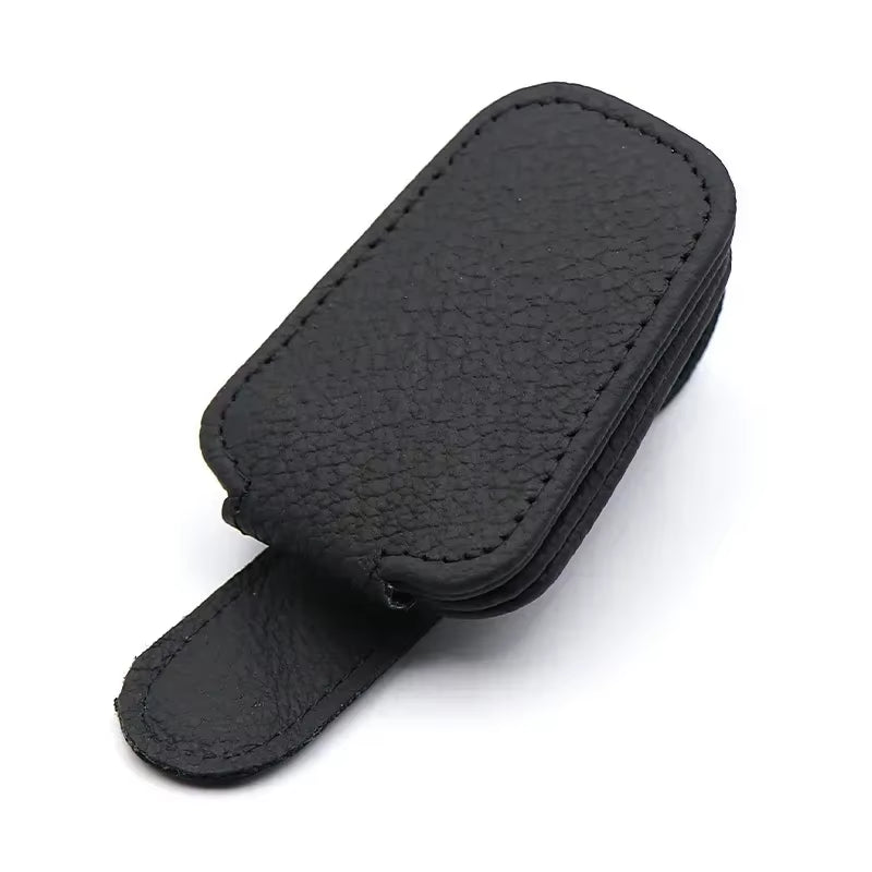 1Pcs Sunglasses Holder Is Suitable for Car Sunshades Magnetic Leather Sunglasses Clip and Ticket Clip Car Sunshade Accessories