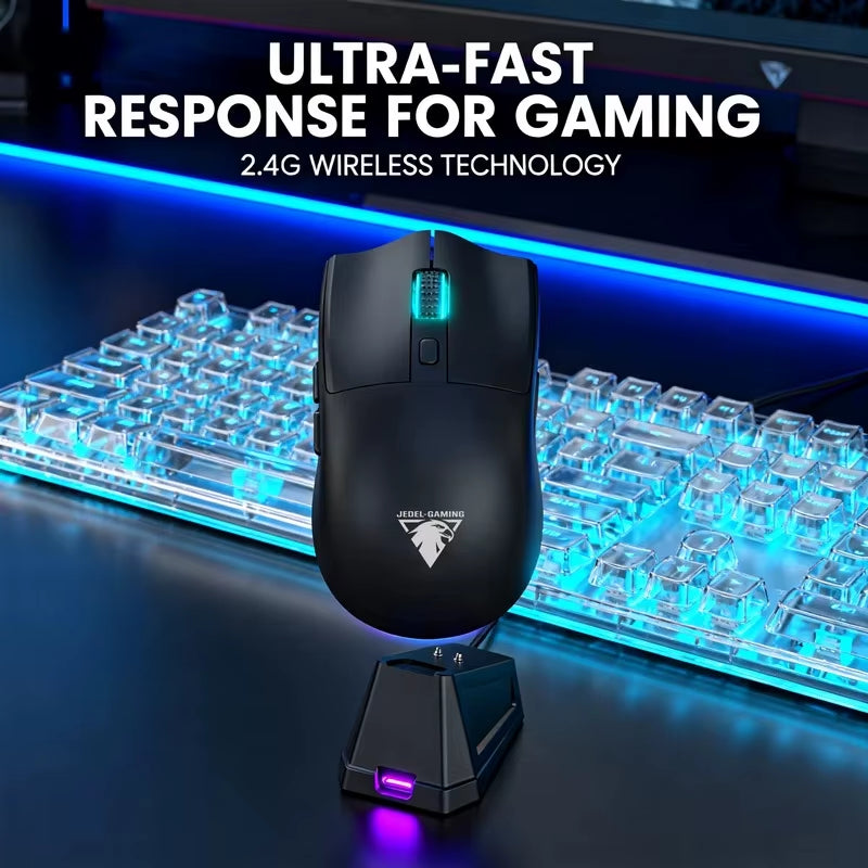 2026 Arrival Gaming Mouse 3-Speed DPI Esports Wireless Ergonomic Design Gaming Mouse 2-mode Connection Magnetic Charging Dock