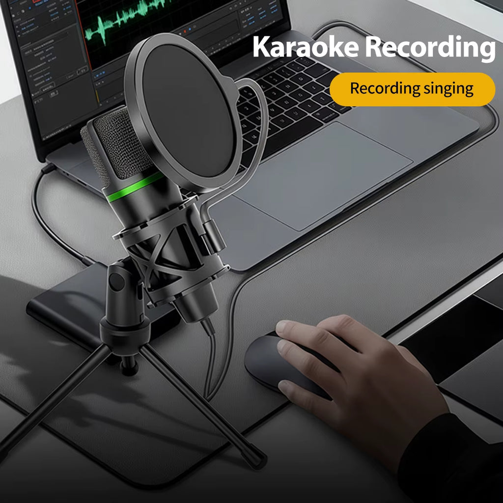 Condenser Microphone USB Wired For PC Computer Laptop Professional Gaming Accessories Streaming Sound Live Podcast RGB Record