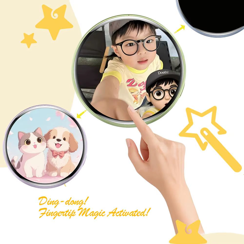 Anime Digital Smart Bluetooth Badge - Touchscreen E-Ink Photo Frame w/ Video Playback, 7-Color LED, App Control, 18H Battery