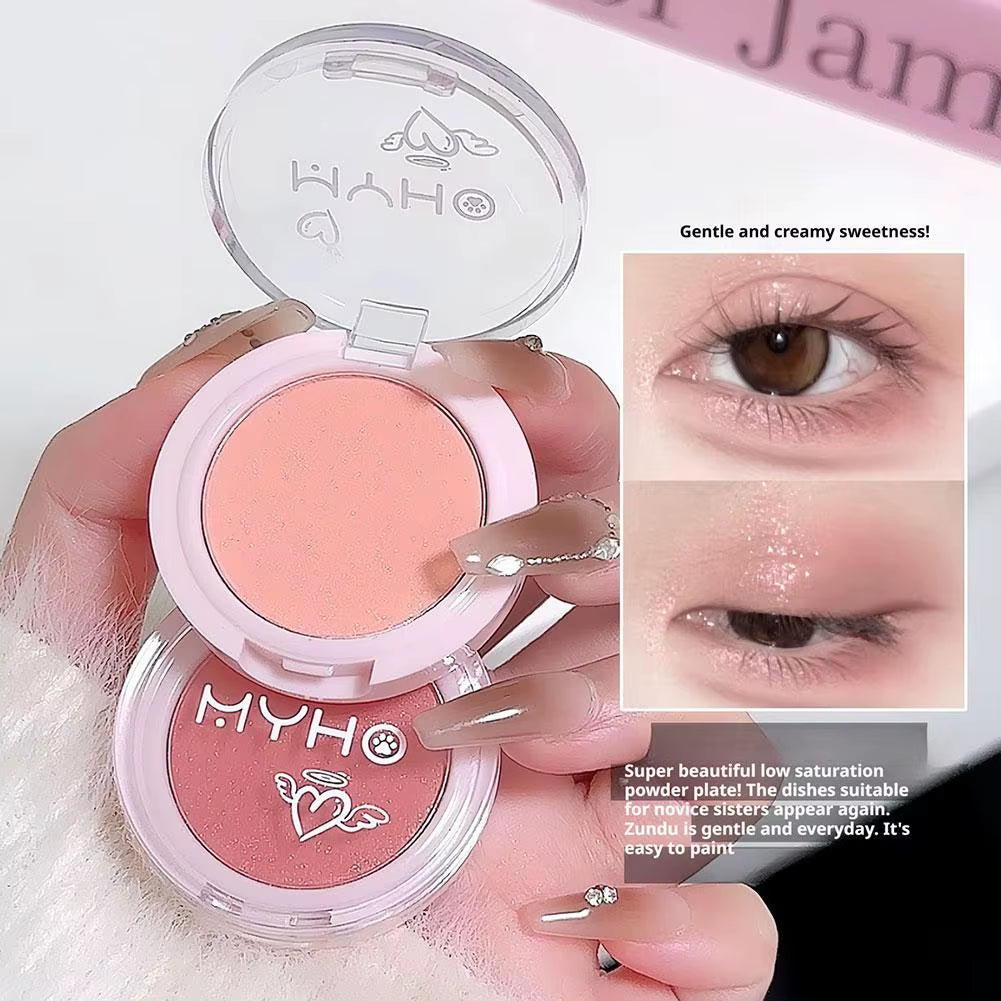 Dopamine shimmer Monochrome Matte Blusher Eyeshadow Palette Soft Silky Cheek Natural Facial Rouge Lasting Nude Low Saturation Po