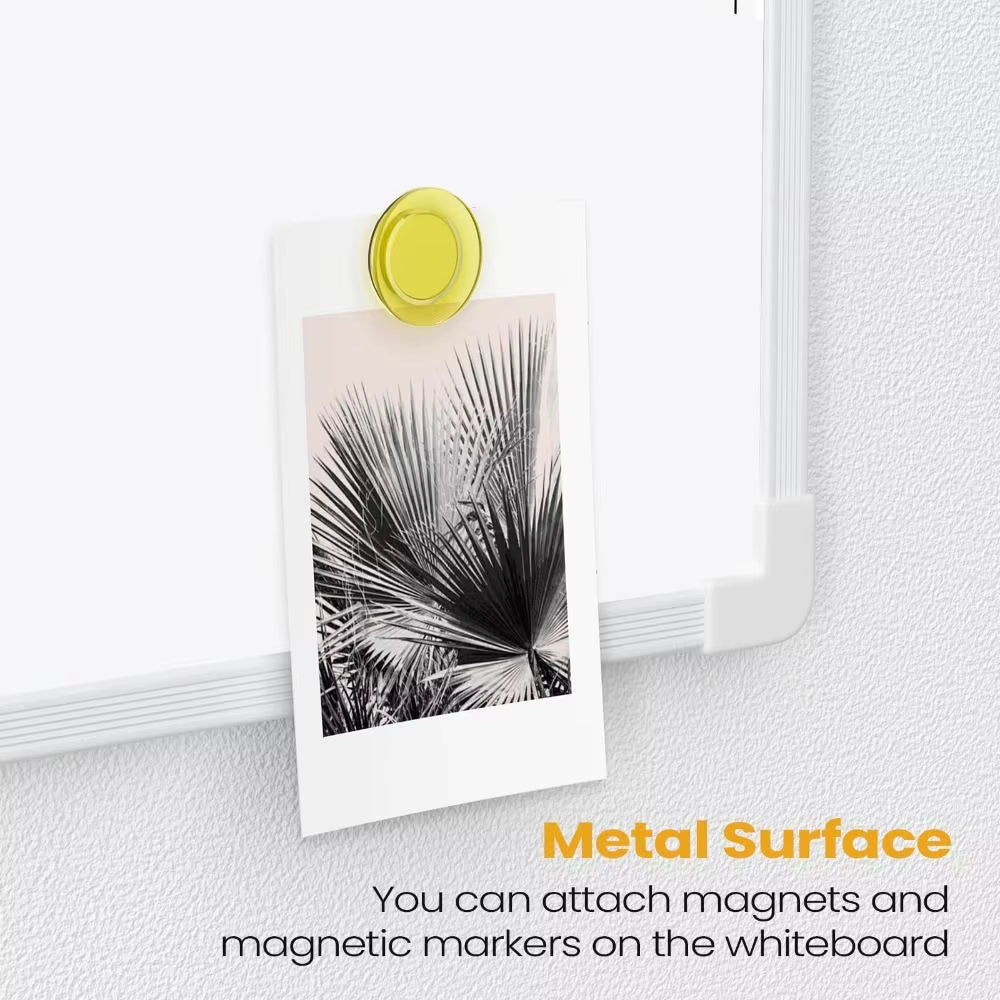 with 3 Markers & 4 Magnets Dry Erase Board Wall Mounted 16" X 12" Whiteboard Small Double-Sided Graffiti Drawing Board