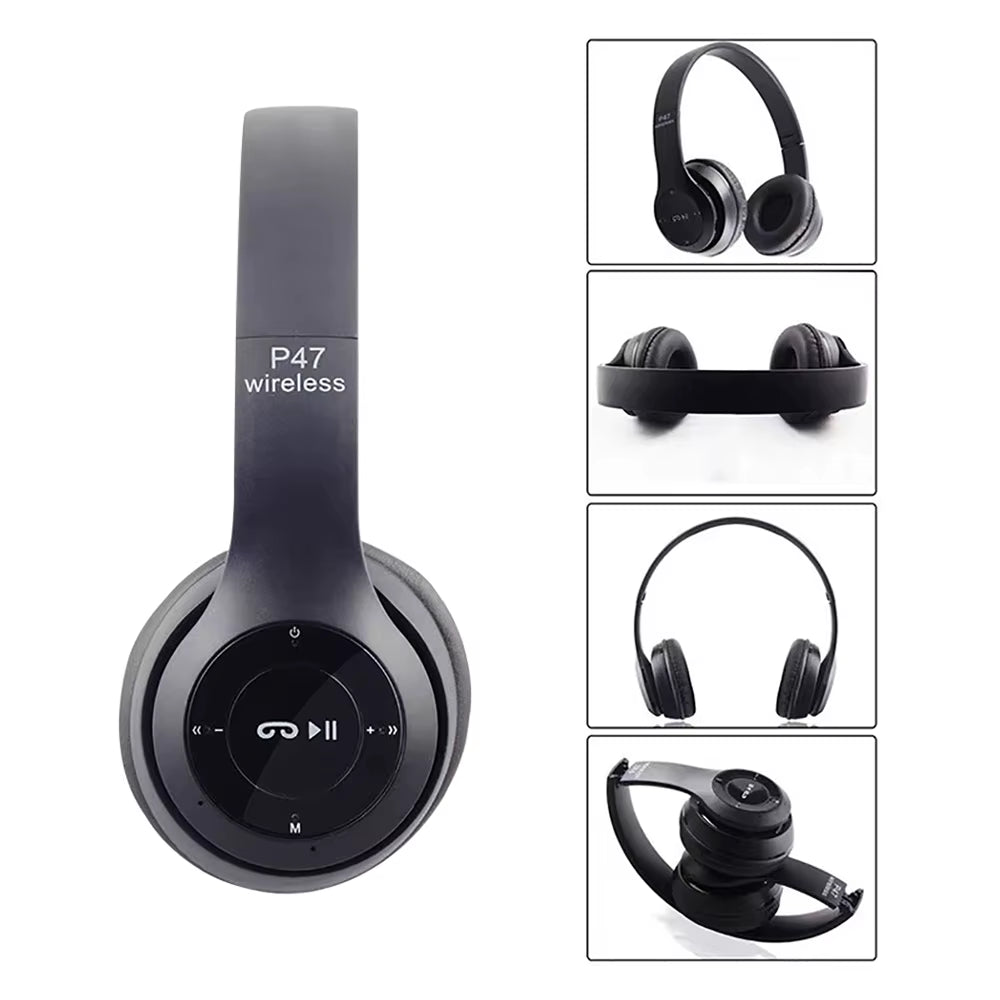 P47 Wireless Bluetooth Headphone With Microphone Foldable Headsets Bass HiFi Sound Music Stereo Earphone For Smart Phone TV Game