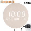 Simple Digital Wall Clock Temp Date Multi-function Display Large Screen LED Mute Clock Home Decor Living Room Decorative Clock