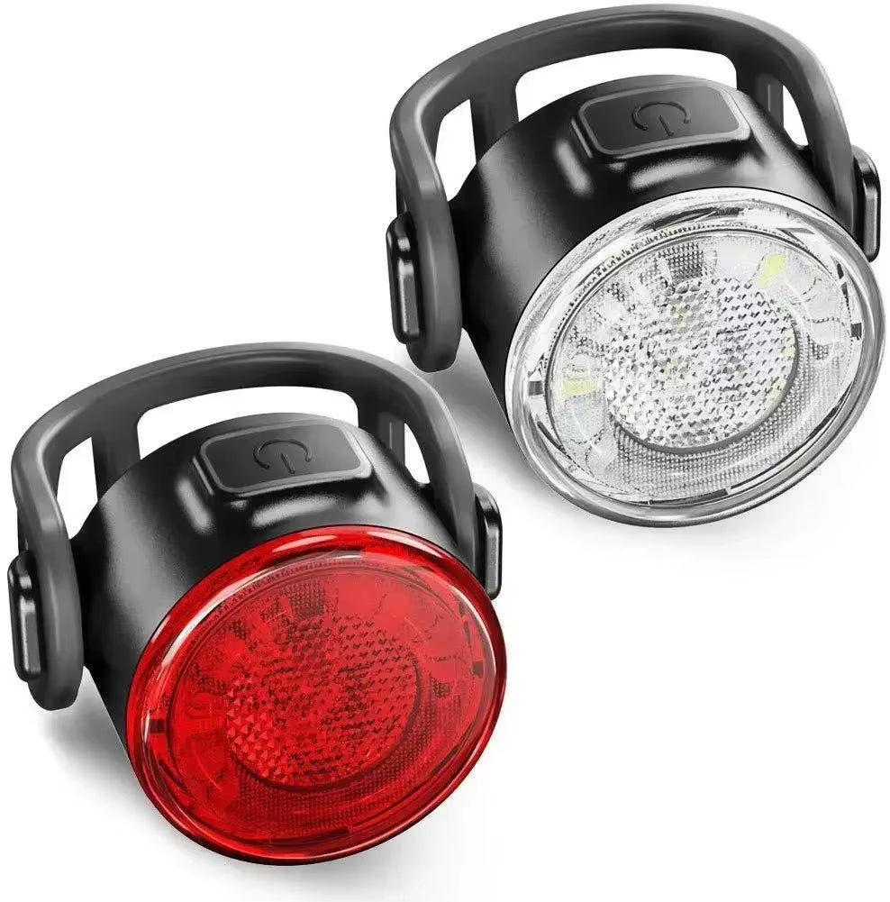 Rechargeable USB Bike Light Set Mini Night Safety Taillight & Headlight Combo LED Bicycle Lamp for Enhanced Visibility Riding
