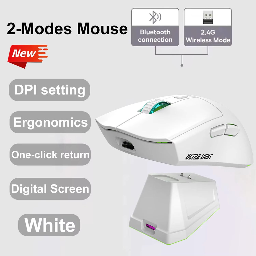 2026 Arrival Gaming Mouse 3-Speed DPI Esports Wireless Ergonomic Design Gaming Mouse 2-mode Connection Magnetic Charging Dock