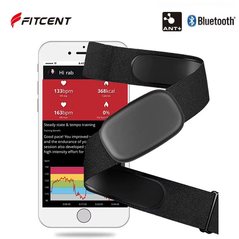 5.3Khz Heart Rate Monitor Chest Strap Bluetooth ANT+ HR Sensor for Peloton Garmin Watch Polar Wahoo Fitness DDP Yoga