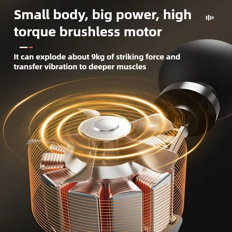 New 8Head Type-c Mini Massage Gun Fascia Machine Muscle Relaxation Vibrating Gun Rod Massage Fitness Tool Muscle Massager Gun